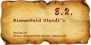 Bienenfeld Ulpián névjegykártya